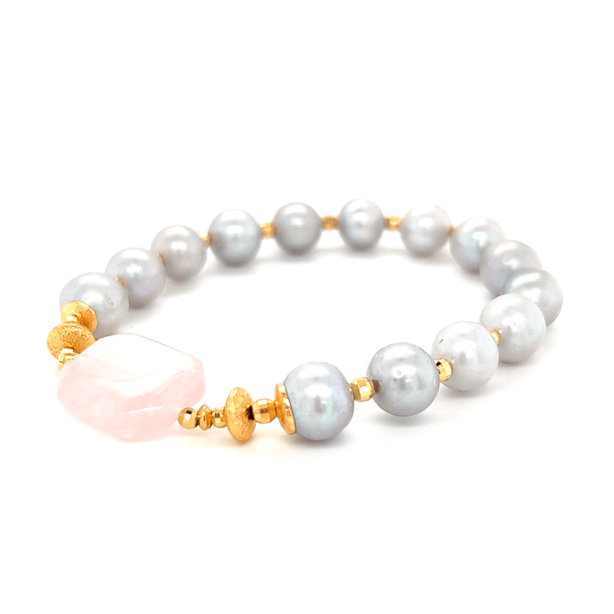 Bransoletka zapinana z szarej perły. Ewa Mrochen Jewellery
