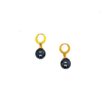 Kolczyki z czarną perłą. Ewa Mrochen Jewellery