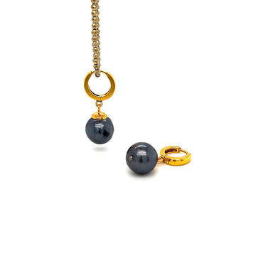 Kolczyki z czarną perłą. Ewa Mrochen Jewellery