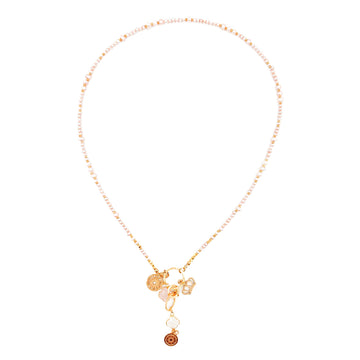 Naszyjnik delikatny z różowej perły. Ewa Mrochen Jewellery