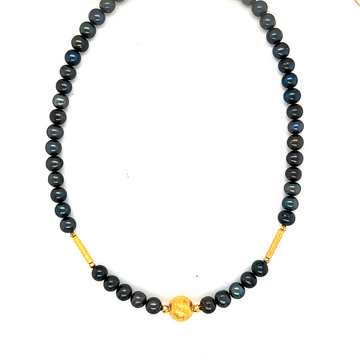 Naszyjnik z czarnej perły. Ewa Mrochen Jewellery