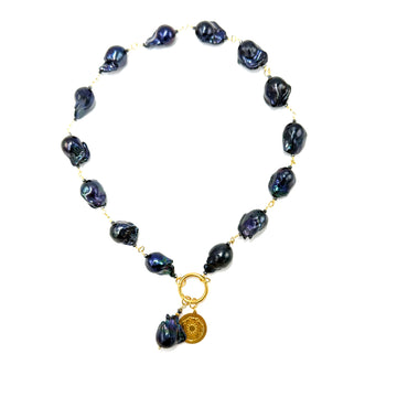 Czarna perła barokowa naszyjnik Her Majesty