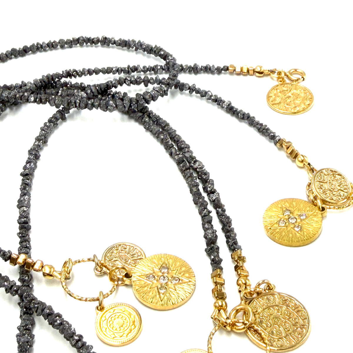 Czarny Diament naszyjnik divide shine Ewa Mrochen Jewellery
