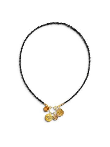 Divine shine naszyjnik z czarnych surowych diamentów Ewa Mrochen Jewellery