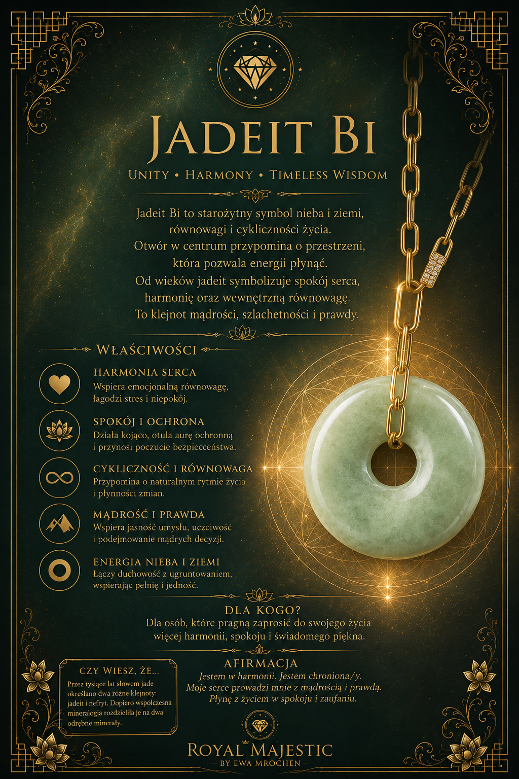 Jadeit Bi Amulet Spokoju Serca Ewa Mrochen Jewellery