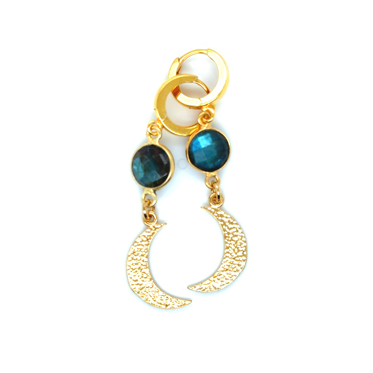 Kolczyki wiszące z naturalnym labradorytem od Ewa Mrochen Jewellery, elegancki dodatek dla miłośników biżuterii.