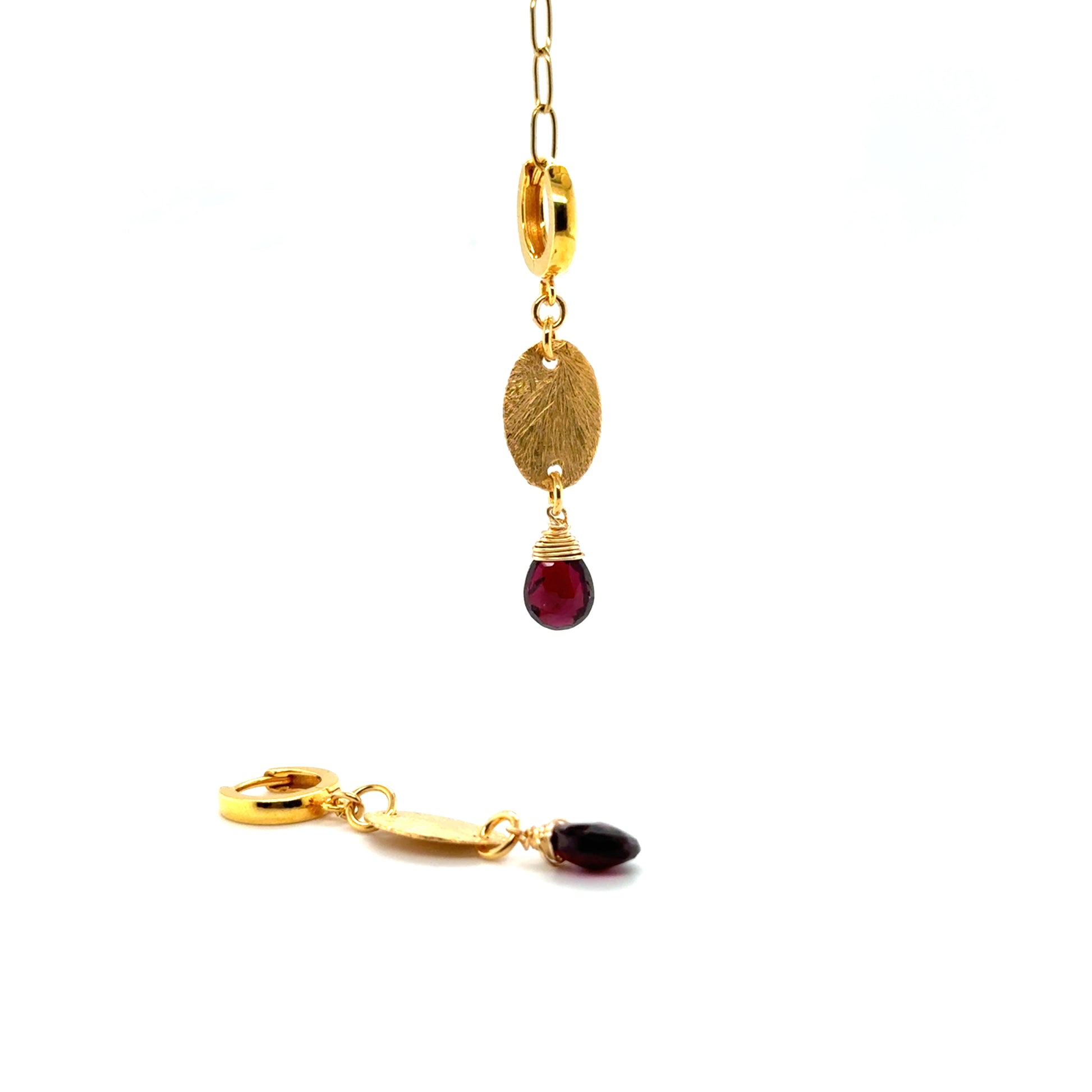 Kolczyki z naturalnym granatem Ewa Mrochen 