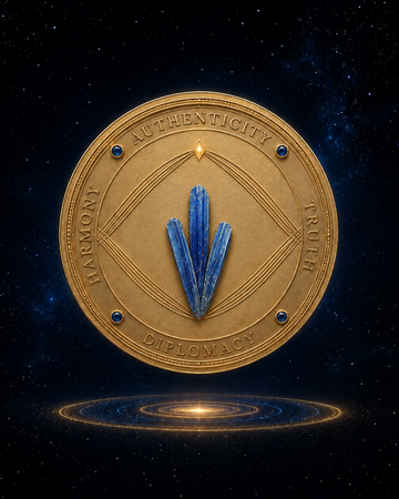 Kyanite Golden Coin Ewa Mrochen Jewellery