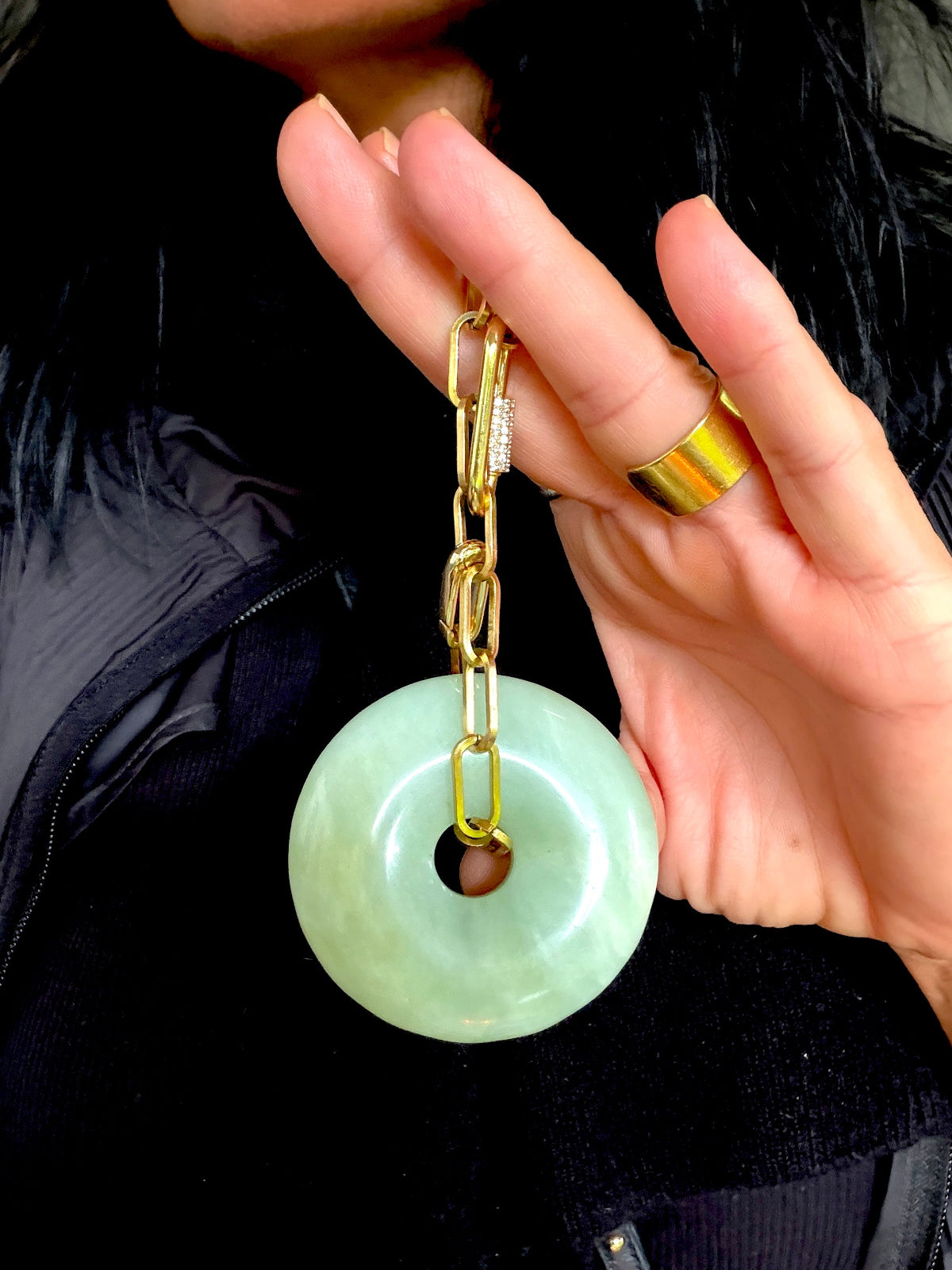 Magicznie Luksusowy Jadeit Amulet Naszyjnik Ewa Mrochen Jewellery