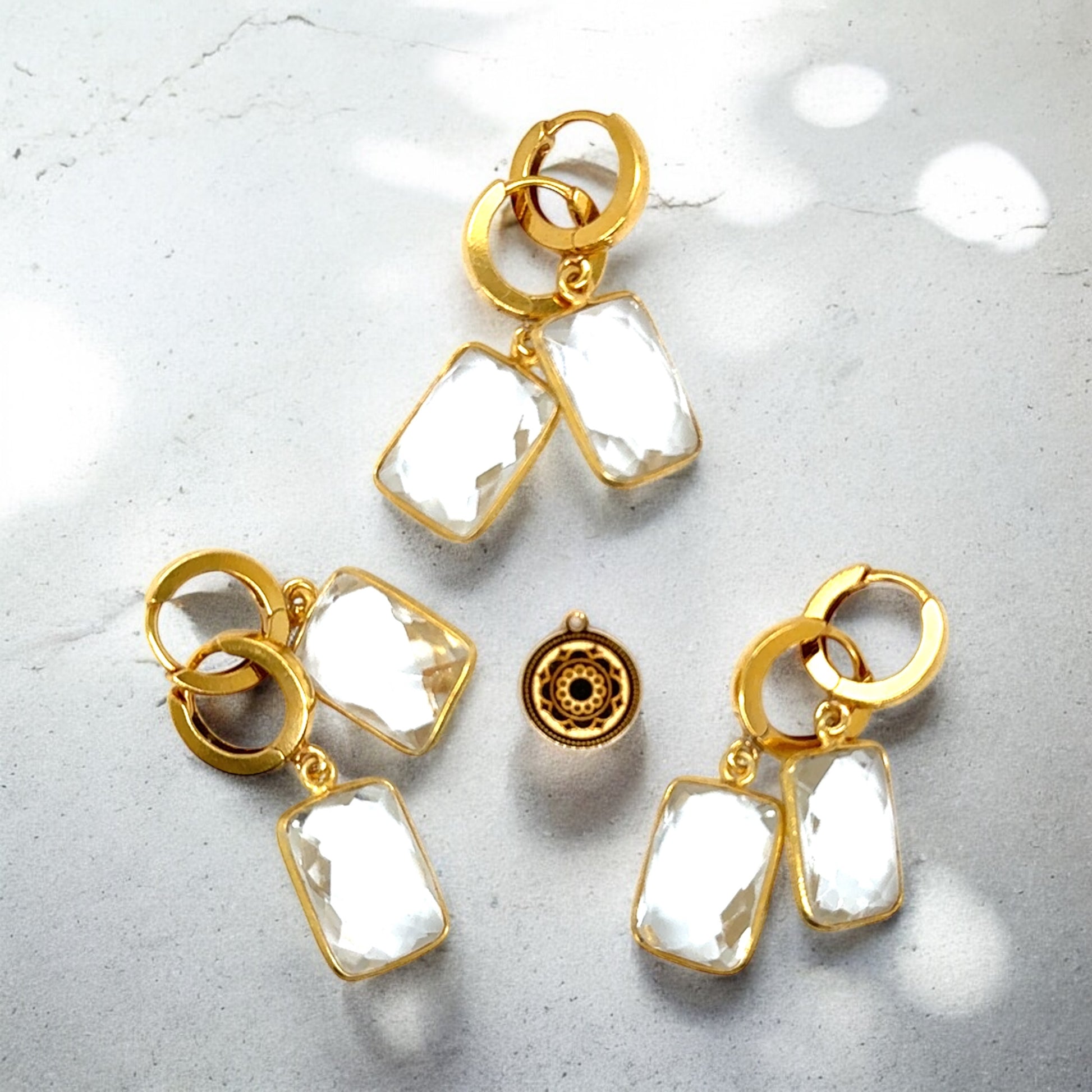 Biały Topaz kolczyki Ewa Mrochen Jewellery