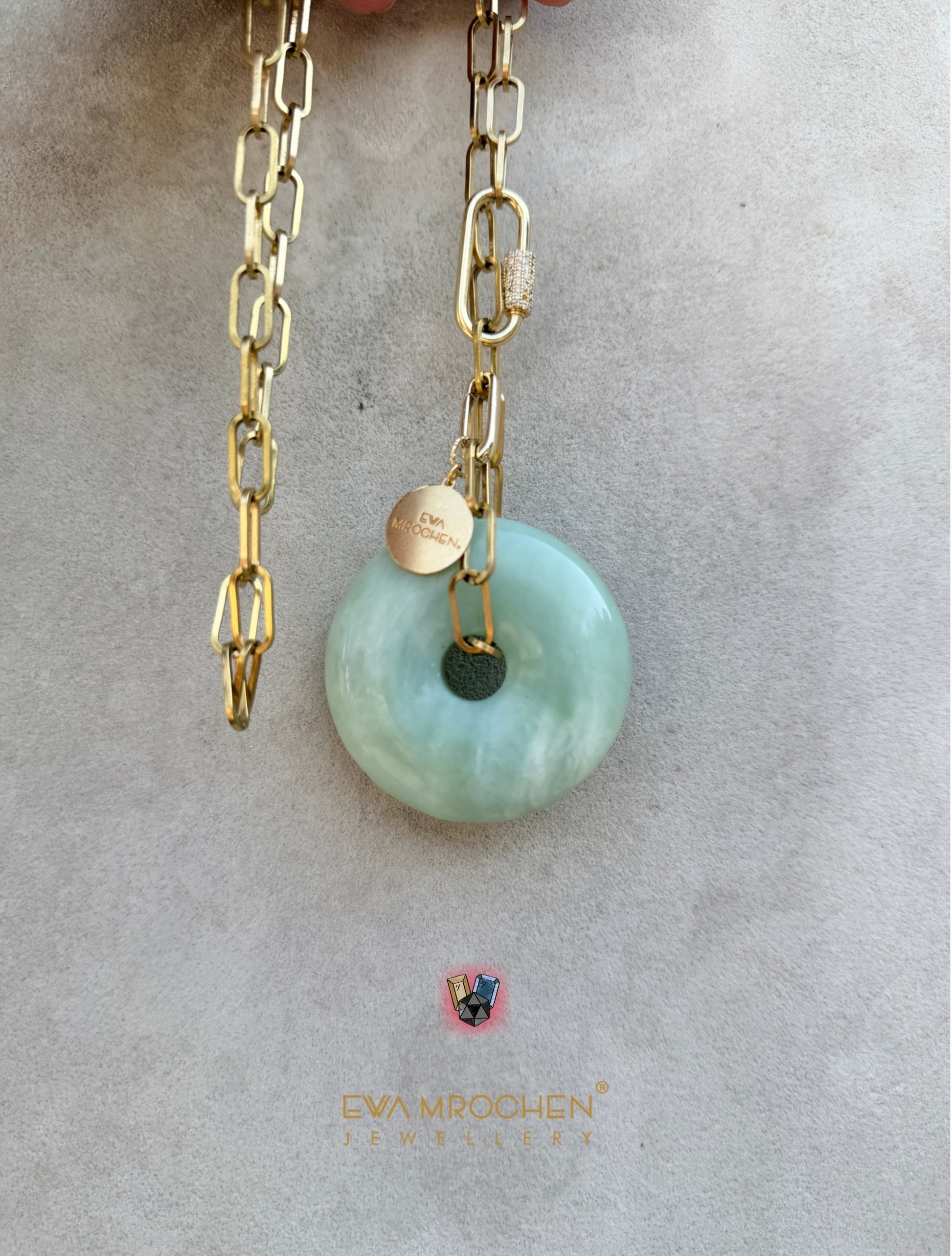 Naszyjnik Jadeit Talizman Amulet Ewa Mrochen Jewellery