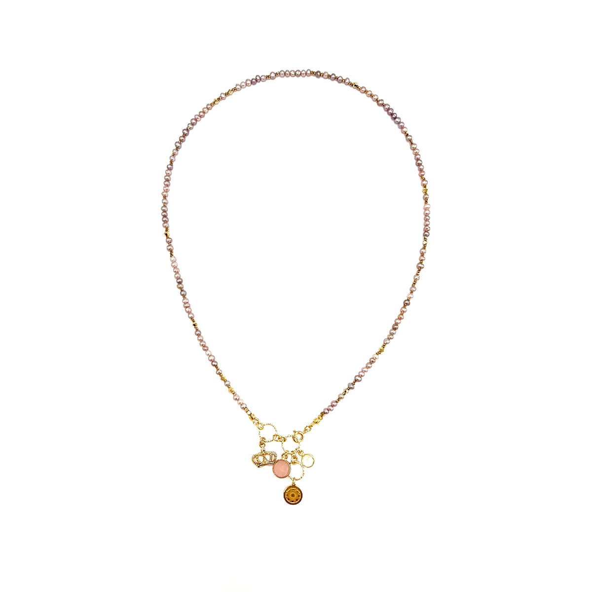 Różowa perła naszyjnik Ewa Mrochen Jewellery