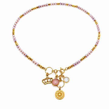 Różowa perła naszyjnik Jedyna Ewa Mrochen Jewellery