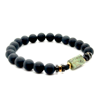 Bransoletka Ewa Mrochen Jewellery z agat druzy i turkusem z Arizony, elegancki dodatek na nadgarstek.