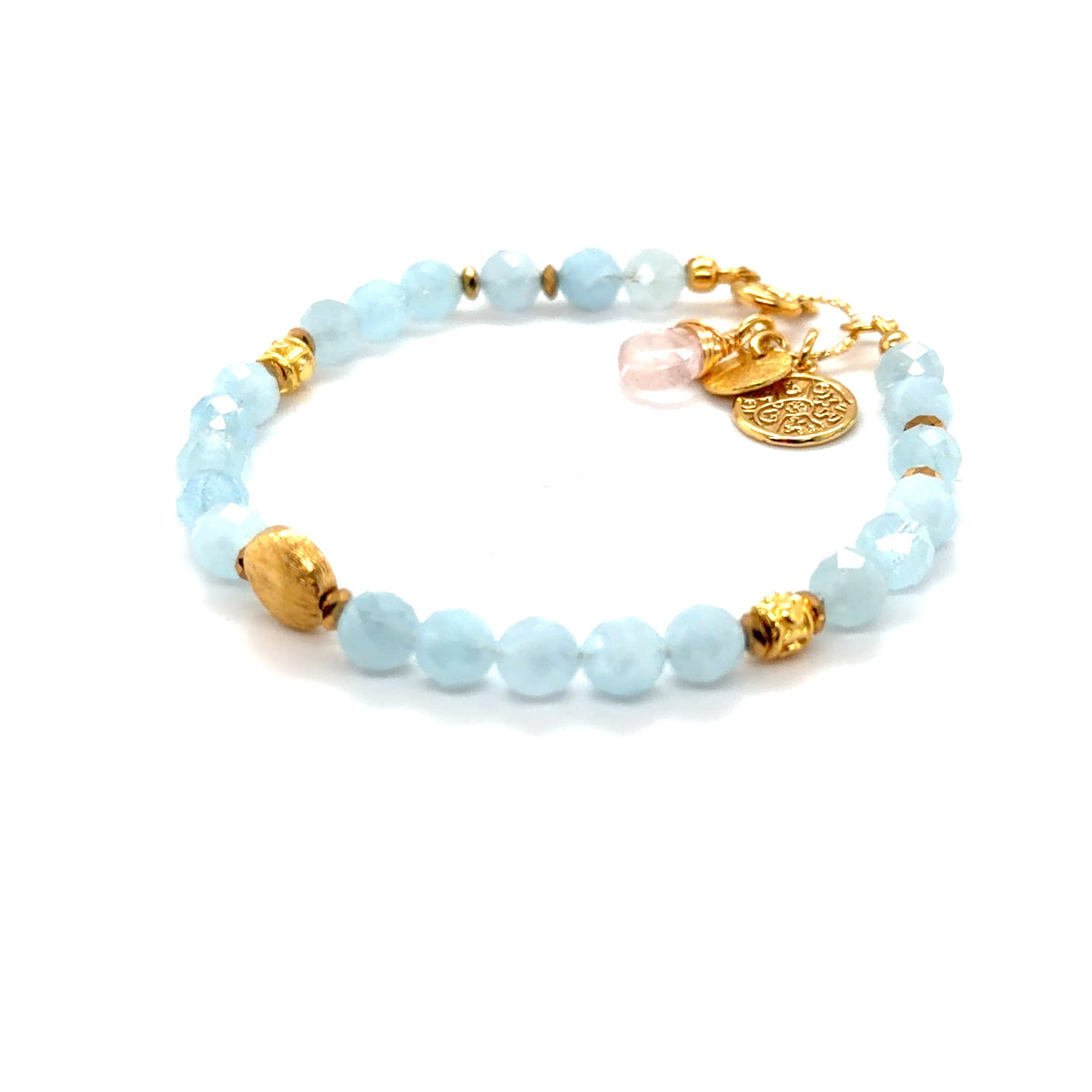 Bransoletka Ewa Mrochen Jewellery® z akwamarynem, 15 cm, elegancki dodatek z kamieniami na delikatnym sznurku.