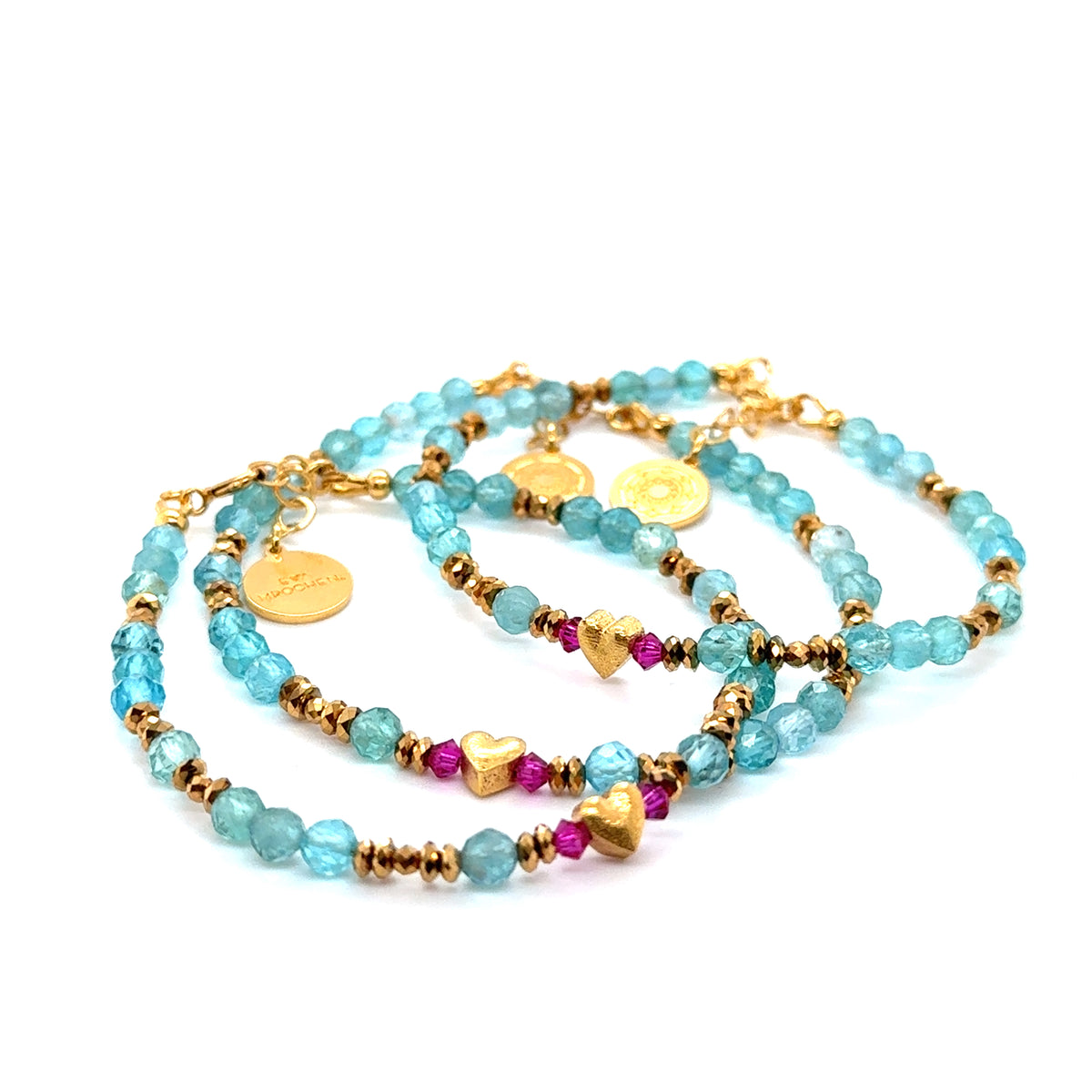 Luksusowa bransoletka z apatytu Ewa Mrochen Jewellery z motywem serca i magicznym designem na eleganckiej powierzchni