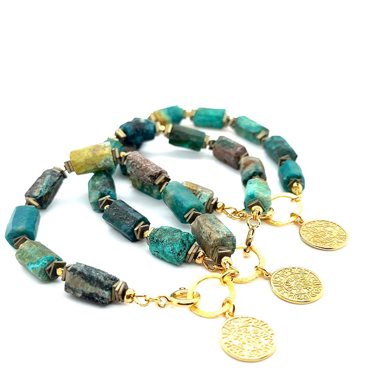 Bransoletka Bogini GAIA z chryzokolą od Ewa Mrochen Jewellery, autorska biżuteria, naturalny kamień i elegancki design