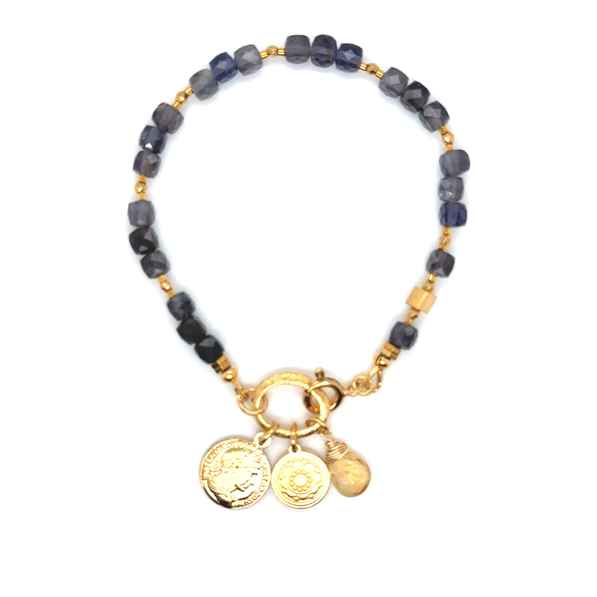 Bransoletka Iolit Klejnot Spełnionych Marzeń od Ewa Mrochen Jewellery, delikatna z kamieniami i eleganckim designem