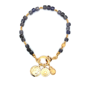 Bransoletka Iolit Klejnot Spełnionych Marzeń od Ewa Mrochen Jewellery, delikatna z kamieniami i eleganckim designem