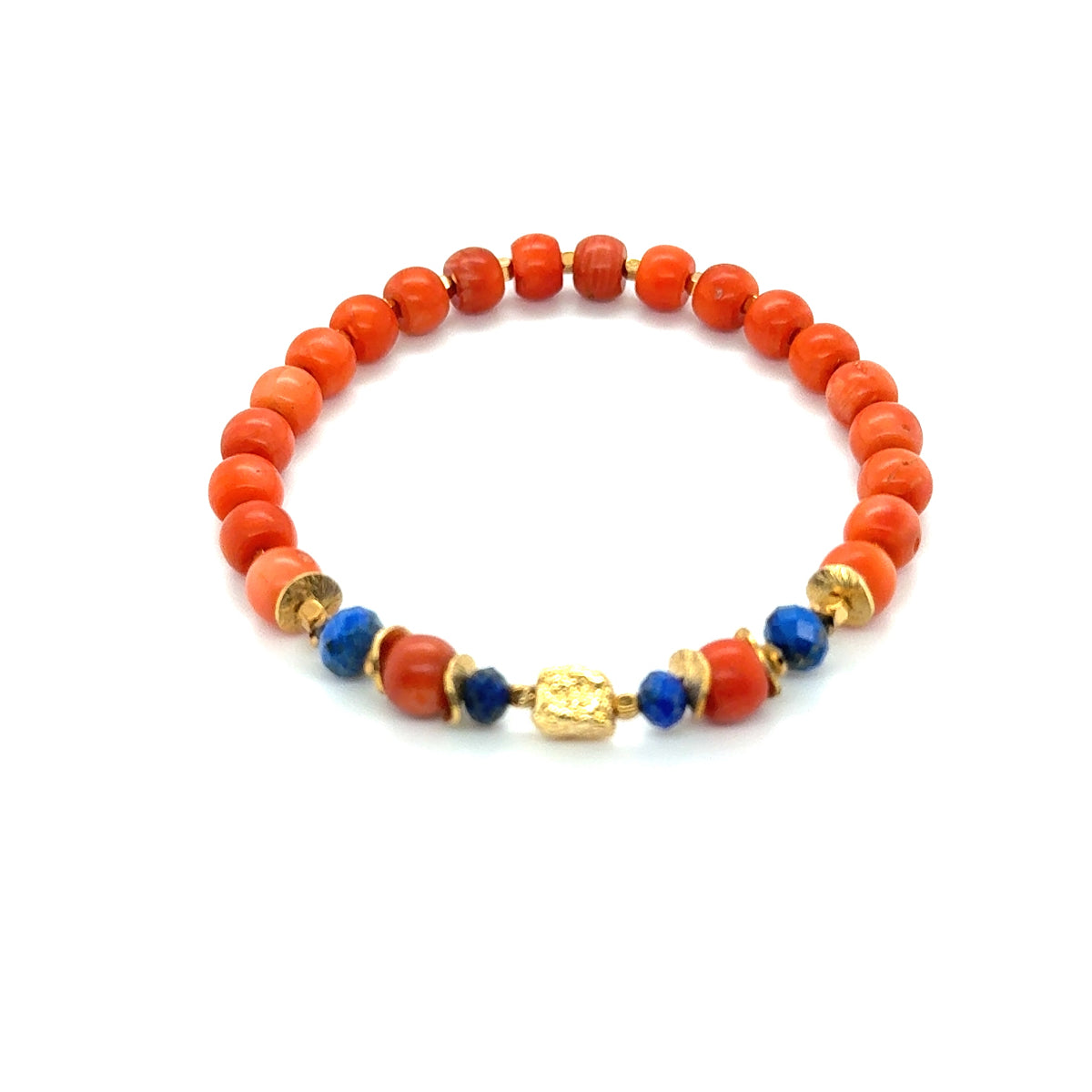 Koralowa bransoletka Pasja i Kreatywność od Ewa Mrochen Jewellery, ręcznie wykonana z kolorowych korali i ozdobnych elementów.