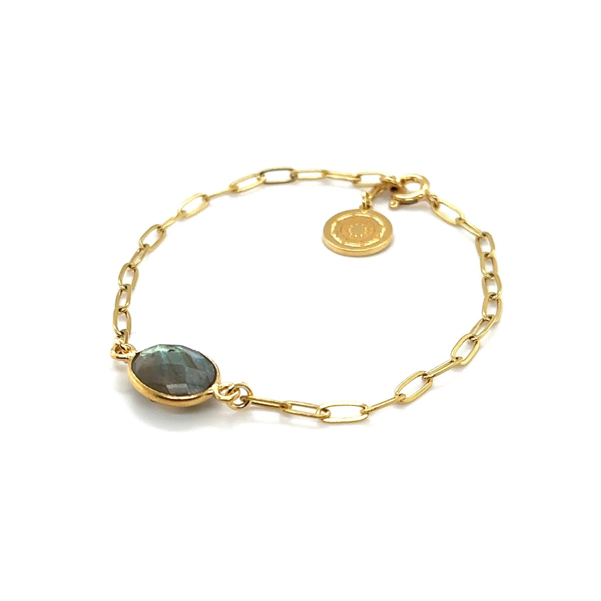 Labradorytowa bransoletka Magia Przebudzenia od Ewa Mrochen Jewellery na ręce, z oryginalnym kamieniem i delikatnym designem