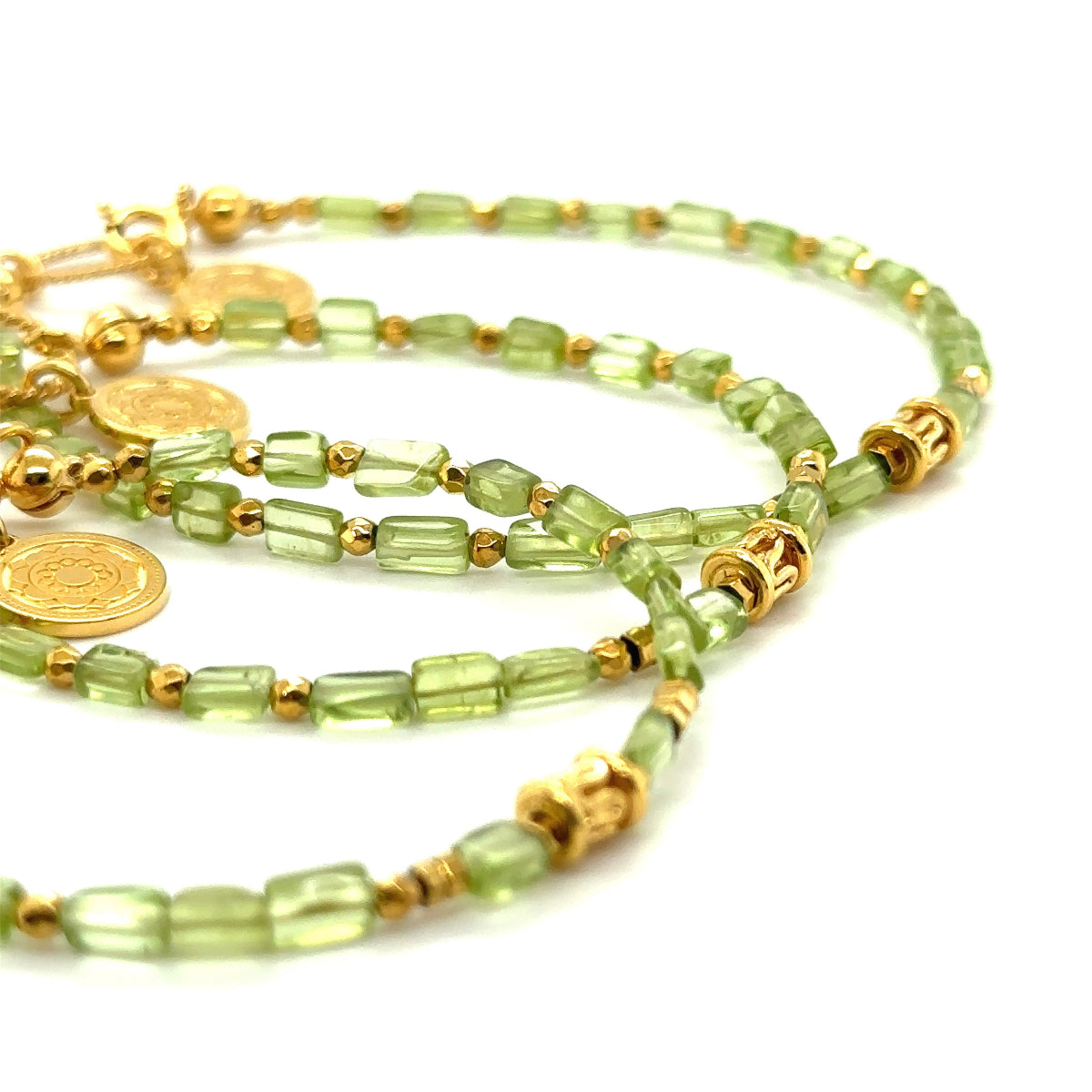 Oliwin bransoletka Precjoza Ewa Mrochen Jewellery z naturalnymi kamieniami i złotymi elementami, elegancko wykończona.