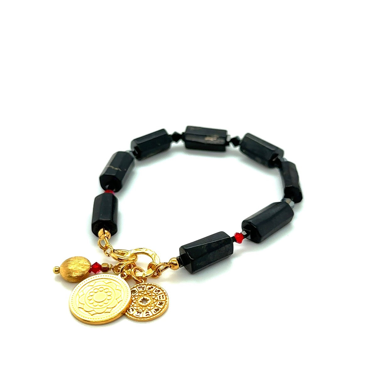 Sztuczna bransoletka z szungitem Klejnot Szamanki od Ewa Mrochen Jewelry, limitowana edycja, z naturalnym kamieniem.