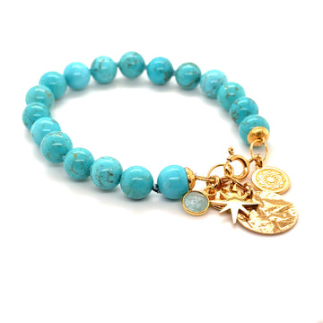 Turkusowa bransoletka Ewa Mrochen Jewellery z naturalnym kamieniem, elegancki dodatek do codziennych stylizacji
