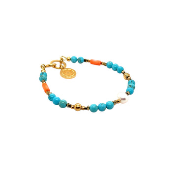 Turkusowa bransoletka Ewa Mrochen Jewellery z przejrzystymi kamieniami, elegancki dodatek do codziennych stylizacji.