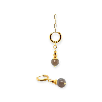 Kolczyki z agatem otulone złotem, biżuteria Ewa Mrochen Jewellery, eleganckie i subtelne na co dzień
