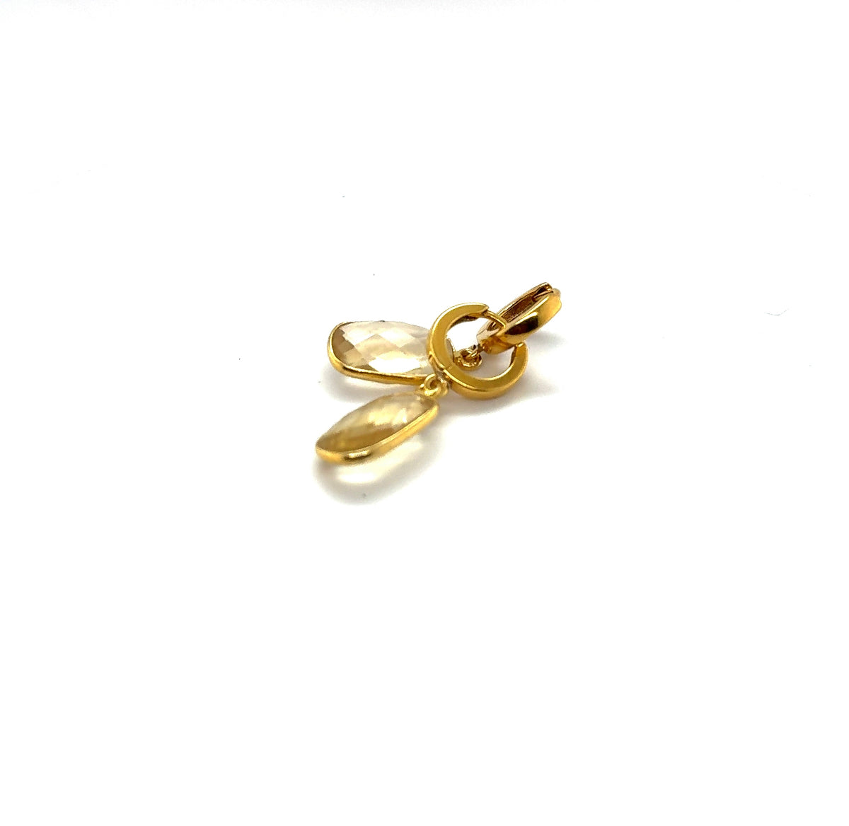 Złote kolczyki z cytrynem od Ewa Mrochen Jewellery®, eleganckie i błyszczące, idealne na wyjątkowe okazje.