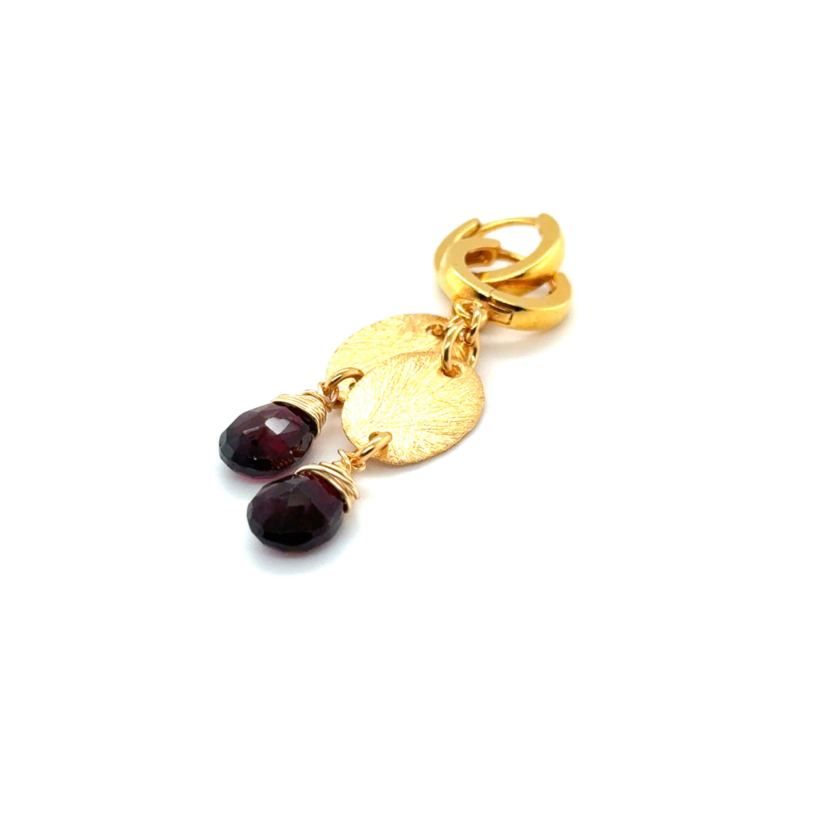 Kolczyki z naturalnym granatem od Ewa Mrochen Jewellery, limitowana edycja, elegancki design biżuterii Ewa Mrochen.