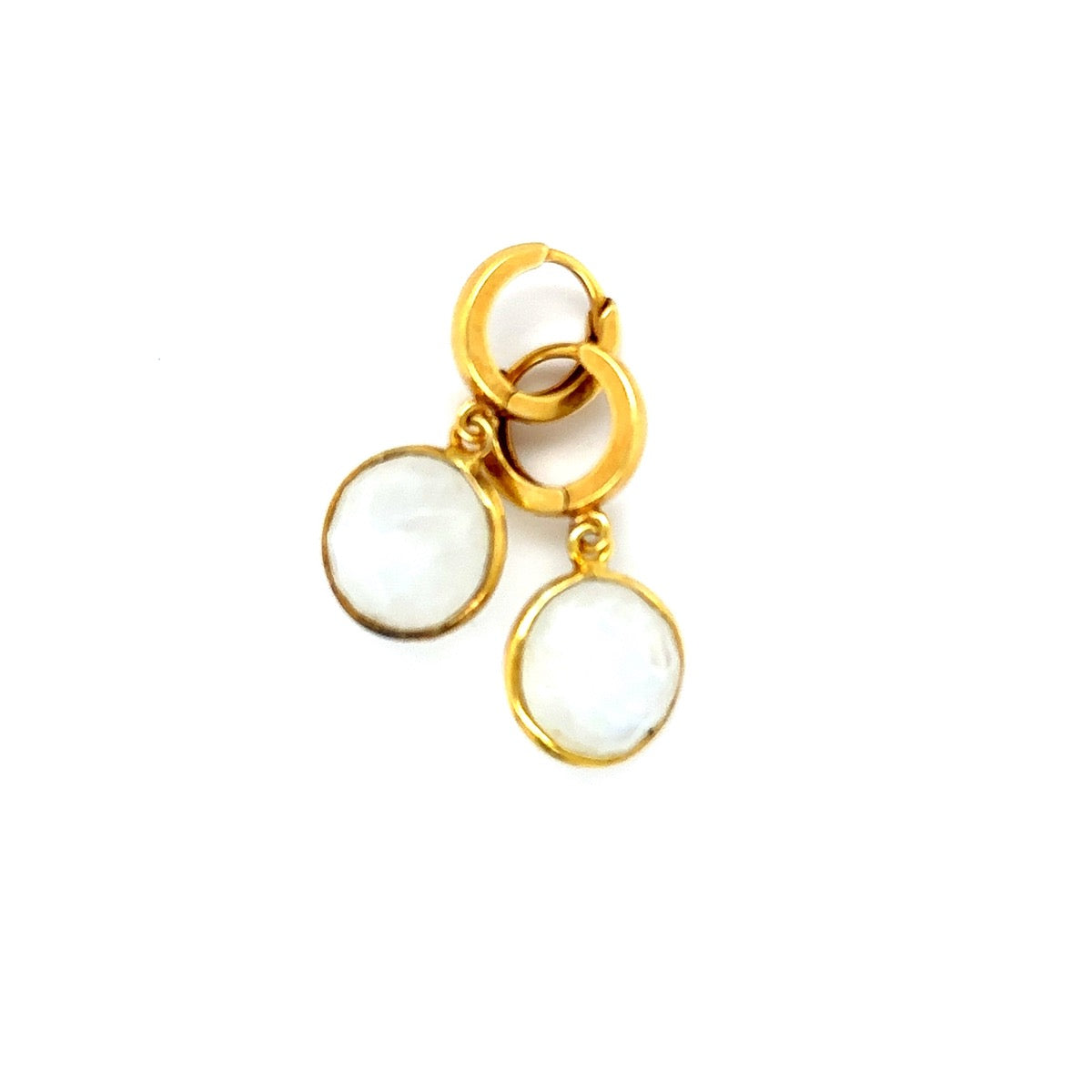 Srebrne kolczyki z kamieniem księżycowym Ewa Mrochen Jewelry, delikatny design dla przyjaciółek i intuicji