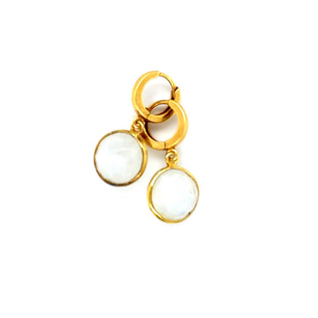 Srebrne kolczyki z kamieniem księżycowym Ewa Mrochen Jewelry, delikatny design dla przyjaciółek i intuicji