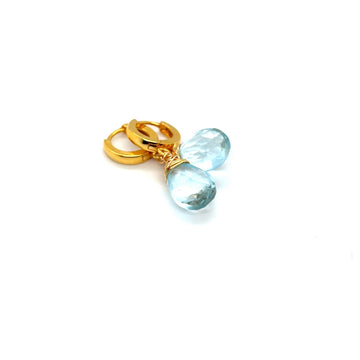 Kolczyki z topazem błękitnym od Ewa Mrochen Jewellery®, eleganckie kolczyki srebrne z błękitnym kamieniem.