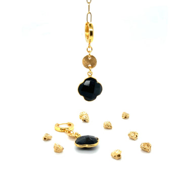 Czarne turmalinowe kolczyki MADAME od Ewa Mrochen Jewellery, okrągłe, eleganckie biżuteria dla kobiet
