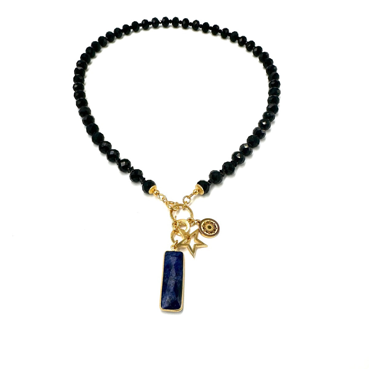 Czarny turmalin i spinel, naszyjnik Ewa Mrochen Jewellery, elegancki i praktyczny naszyjnik z czarnymi kamieniami.