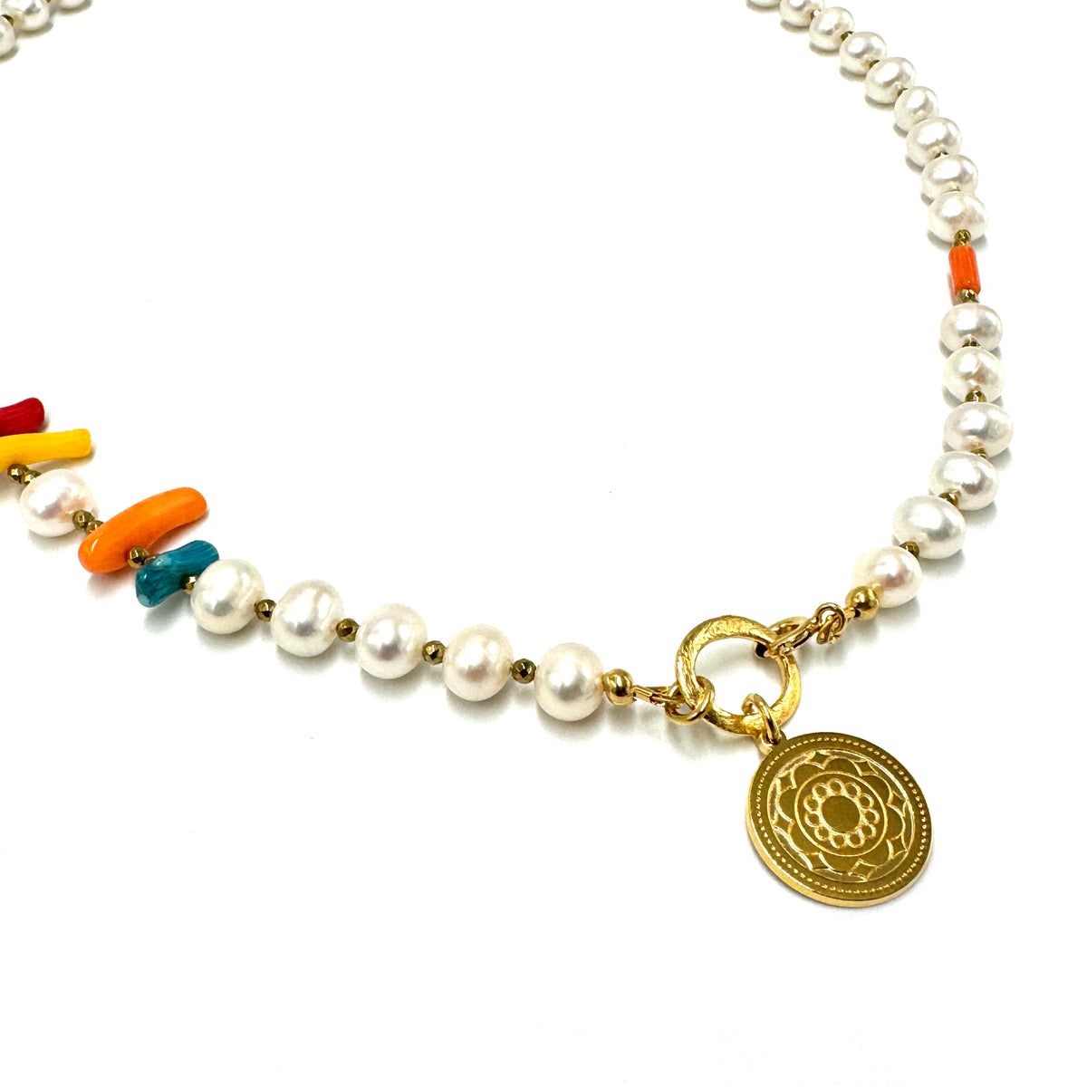 Naszyjnik z białych pereł Jurata od Ewa Mrochen Jewellery, 48 cm, elegancki i subtelny biżuteria dla kobiet