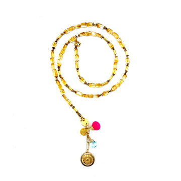Naszyjnik z cytrynem marki Ewa Mrochen Jewellery® w kolorze żółtym, elegancki dodatek do stylizacji.
