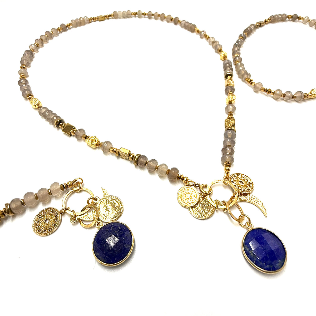 Naszyjnik z agatem od Ewa Mrochen Jewellery® z kamieniem agatowym w eleganckim designie, idealny do codziennych i wyjątkowych stylizacji