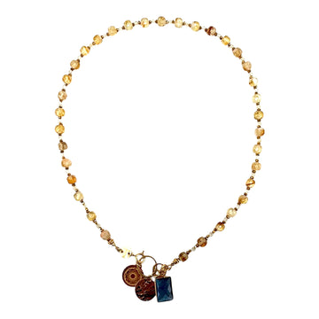 Naszyjnik BOGINI BOGACTWA z cytrynem od Ewa Mrochen Jewellery, elegancki i ozdobny naszyjnik złoty lub złoto-kamienny.
