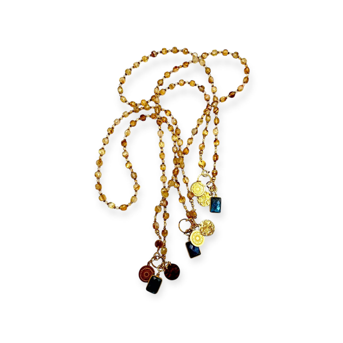 Naszyjnik BOGINI BOGACTWA z cytrynem od Ewa Mrochen Jewellery, długi na 53 cm, elegancki i pełen energii.