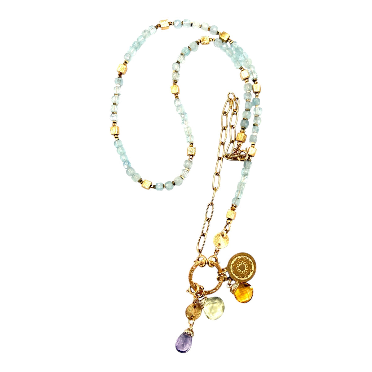 Naszyjnik z akwamarynu marki Ewa Mrochen Jewellery w stanie doskonałości, delikatny i elegancki biżuteria.