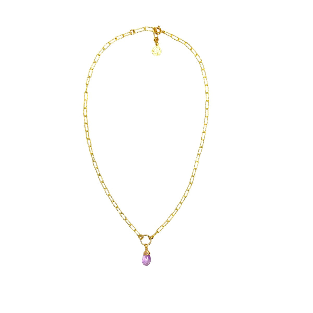 Naszyjnik z ametystem Otulona Spokojem od Ewa Mrochen Jewellery, delikatny i elegancki z kamieniem ametystu.