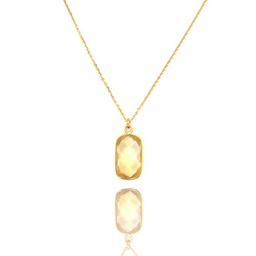 Naszyjnik z cytrynem Sun of the Heart od Ewa Mrochen Jewellery, złoty łańcuszek z kamieniem cytrynu, elegancki i subtelny.