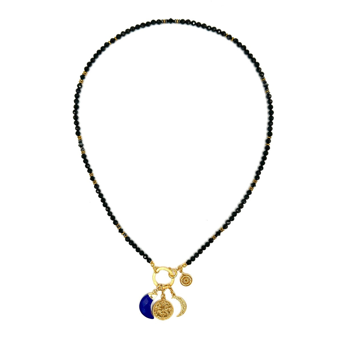 Czarny turmalinowy naszyjnik Ewa Mrochen Jewellery z naturalnym kamieniem, elegancki i stylowy dodatek do codziennych stylizacji