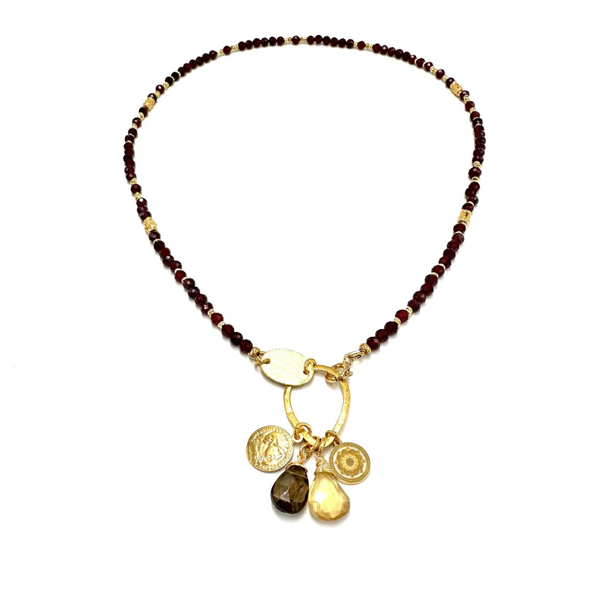 Naszyjnik Granat Feniksa No.8 od Ewa Mrochen Jewellery, limitowana edycja, elegancki naszyjnik z granatowym kamieniem.