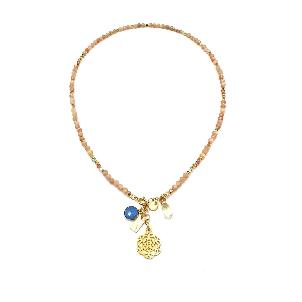 Naszyjnik Kamień Słoneczny od Ewa Mrochen Jewellery z naturalnym kamieniem w złotym odcieniu, delikatny i elegancki.