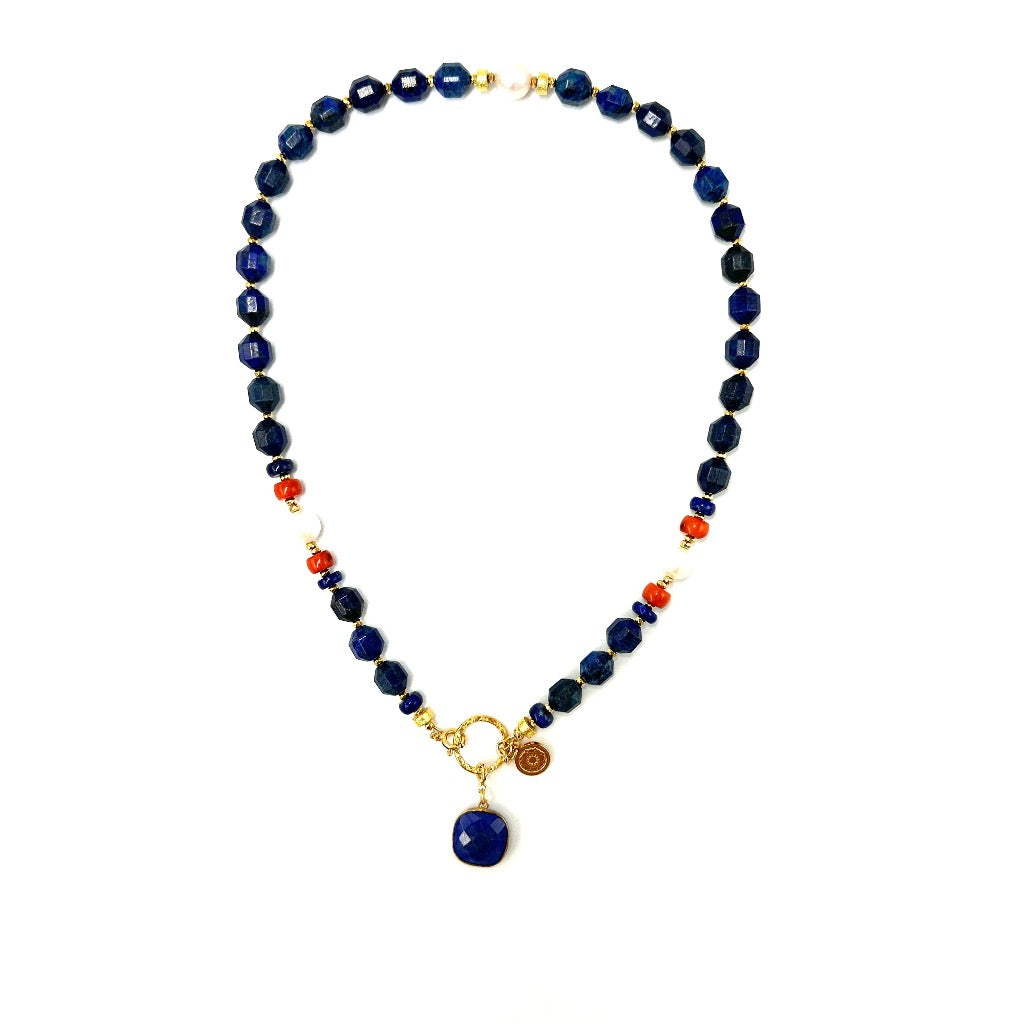 Naszyjnik z lapis lazuli od Ewa Mrochen Jewellery®, naturalny kamień uzdrowienia, ozdobny biżuteria na szyję