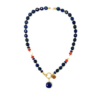 Naszyjnik z lapis lazuli od Ewa Mrochen Jewellery®, naturalny kamień uzdrowienia, ozdobny biżuteria na szyję